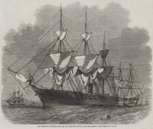 The Russian Corvette Bogatir and Frigate Osliaba off Gravesend